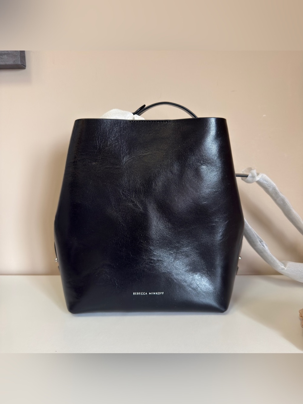 Rebecca Minkoff Black Leather Structured Backpack